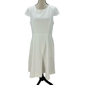 Dress The Population Cap Sleeve Round Neck Midi Sheath Dress - Ivory - size XL
